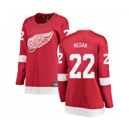 Women's Detroit Red Wings 22 Wade Megan Authentic Red Home Fanatics Branded Breakaway NHL Jersey