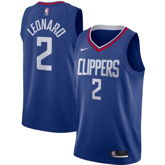 Men's LA Clippers 2 Kawhi Leonard Nike Royal 2020-21 Swingman Jersey