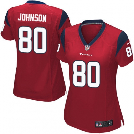 Women's Nike Houston Texans 80 Andre Johnson Game Red Alternate NFL Jersey