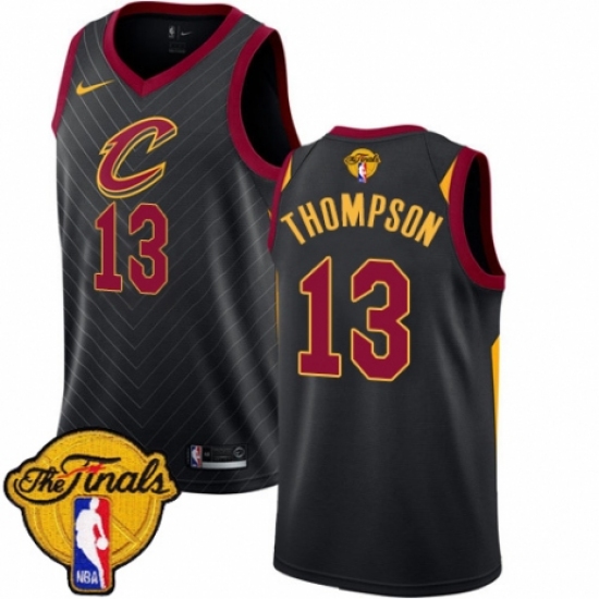 Youth Nike Cleveland Cavaliers 13 Tristan Thompson Authentic Black 2018 NBA Finals Bound NBA Jersey Statement Edition