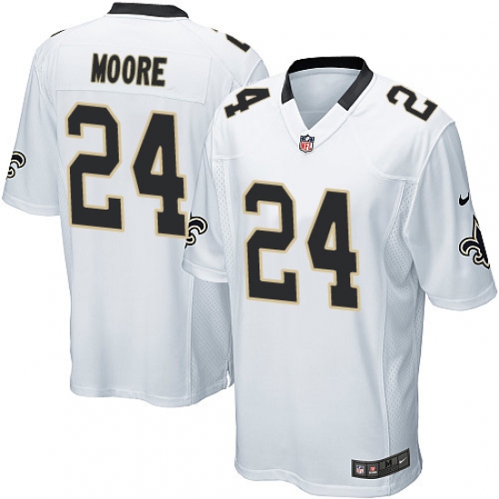 Men's Nike New Orleans Saints 24 Sterling Moore Game White NFL Jersey