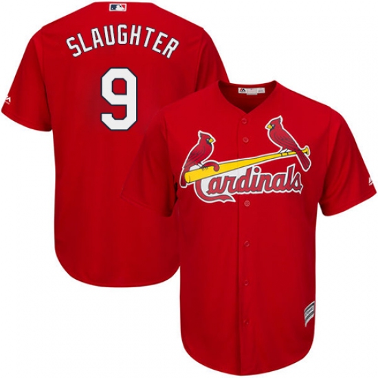 Men's Majestic St. Louis Cardinals 9 Enos Slaughter Replica Red Alternate Cool Base MLB Jersey