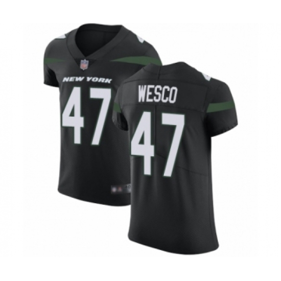 Men's New York Jets 47 Trevon Wesco Elite Navy Blue Alternate Football Jersey