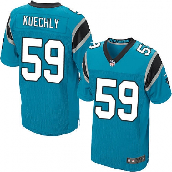 Men's Nike Carolina Panthers 59 Luke Kuechly Elite Blue Alternate NFL Jersey