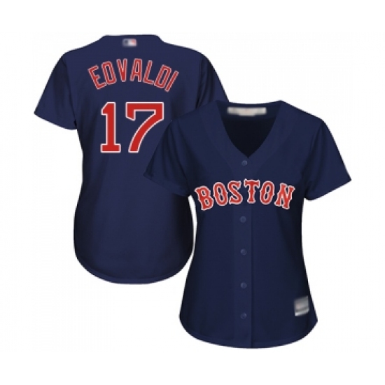 Women's Boston Red Sox 17 Nathan Eovaldi Replica Navy Blue Alternate Road Baseball Jersey