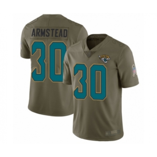 Youth Jacksonville Jaguars 30 Ryquell Armstead Limited Olive 2017 Salute to Service Football Jersey