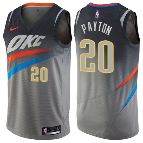 Men's Nike Oklahoma City Thunder 20 Gary Payton Swingman Gray NBA Jersey - City Edition