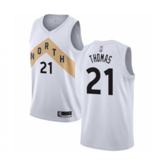 Women's Toronto Raptors 21 Matt Thomas Swingman White Basketball Jersey - City Edition