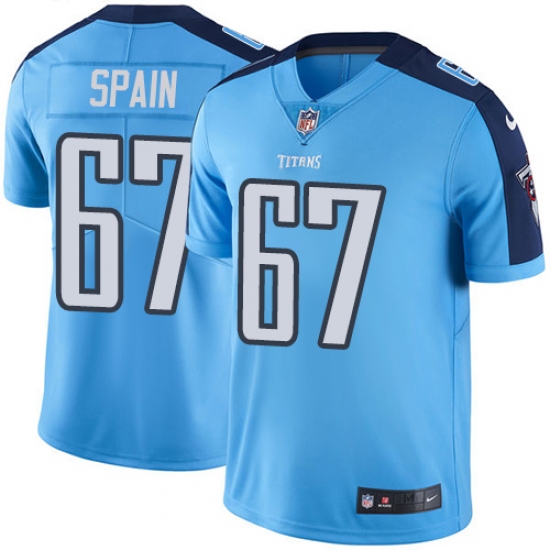 Men's Nike Tennessee Titans 67 Quinton Spain Light Blue Team Color Vapor Untouchable Limited Player NFL Jersey