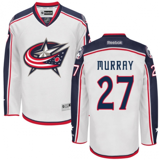 Men's Reebok Columbus Blue Jackets 27 Ryan Murray Authentic White Away NHL Jersey