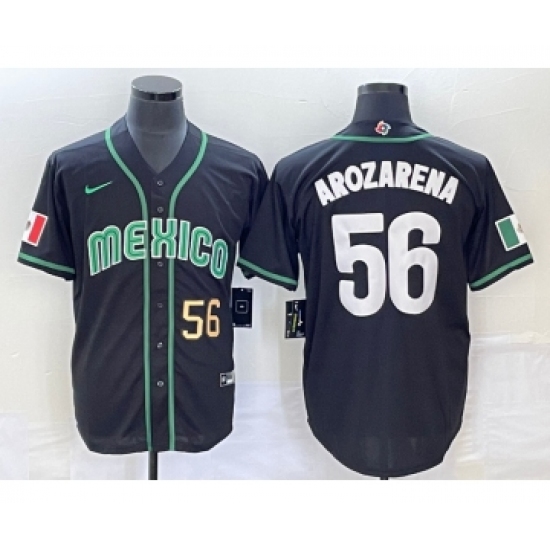 Men's Mexico Baseball 56 Randy Arozarena Number 2023 Black World Classic Stitched Jersey1