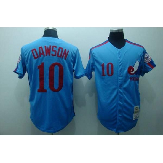 Mitchell and Ness Expos 10 Andre Dawson Stitched Blue Throwback Baseball Jersey