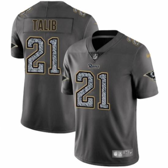 Men's Nike Los Angeles Rams 21 Aqib Talib Gray Static Vapor Untouchable Limited NFL Jersey