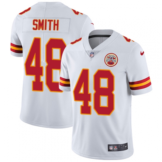 Men's Nike Kansas City Chiefs 48 Terrance Smith White Vapor Untouchable Limited Player NFL Jersey