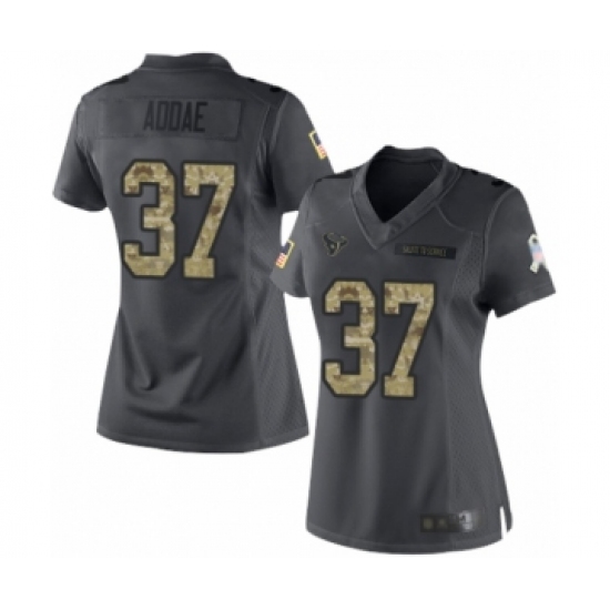 Women's Houston Texans 37 Jahleel Addae Limited Black 2016 Salute to Service Football Jersey