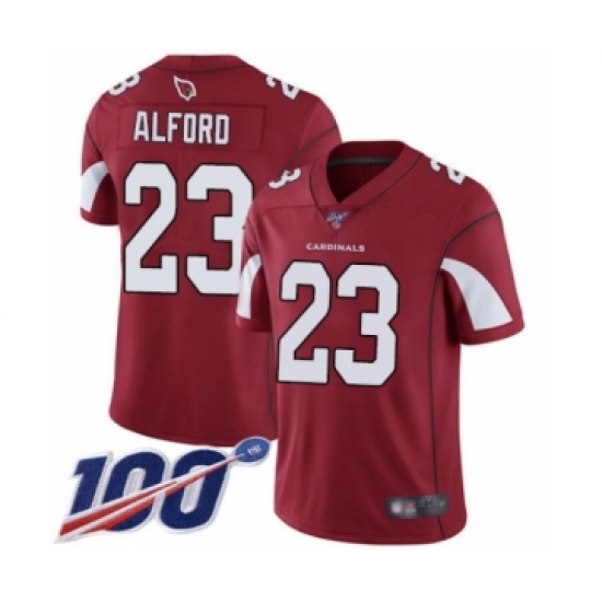 Youth Arizona Cardinals 23 Robert Alford Red Team Color Vapor Untouchable Limited Player 100th Season Football Jersey