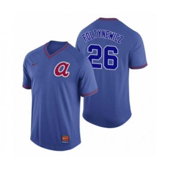 Men's Atlanta Braves 26 Mike Foltynewicz Royal Cooperstown Collection Legend Jersey