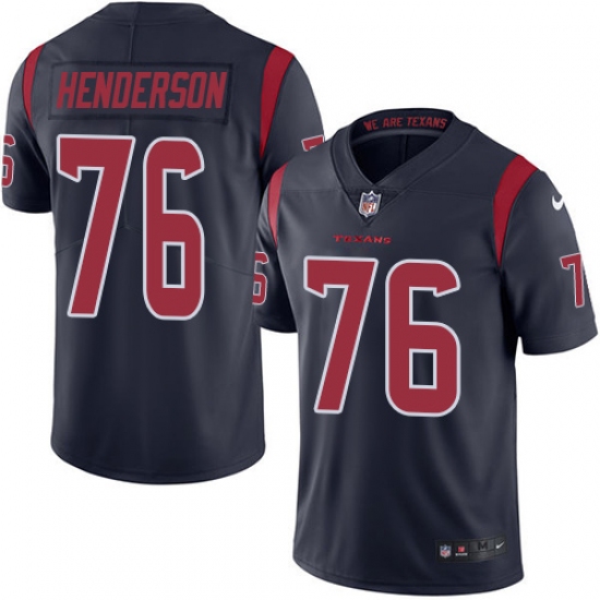 Men's Nike Houston Texans 76 Seantrel Henderson Limited Navy Blue Rush Vapor Untouchable NFL Jersey