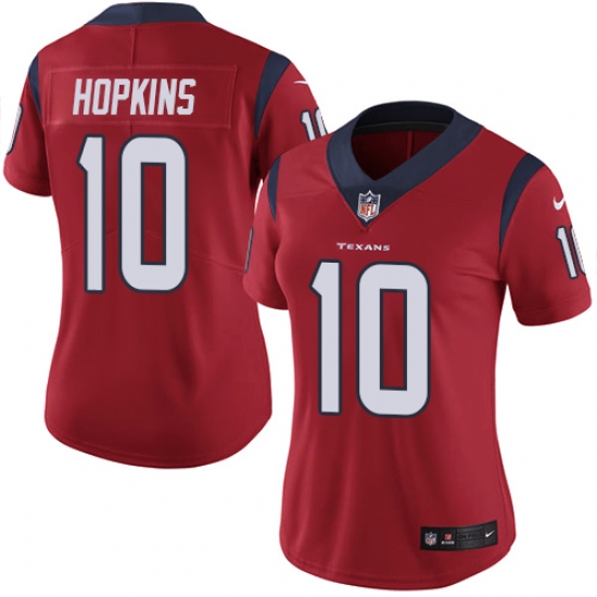 Women's Nike Houston Texans 10 DeAndre Hopkins Limited Red Alternate Vapor Untouchable NFL Jersey