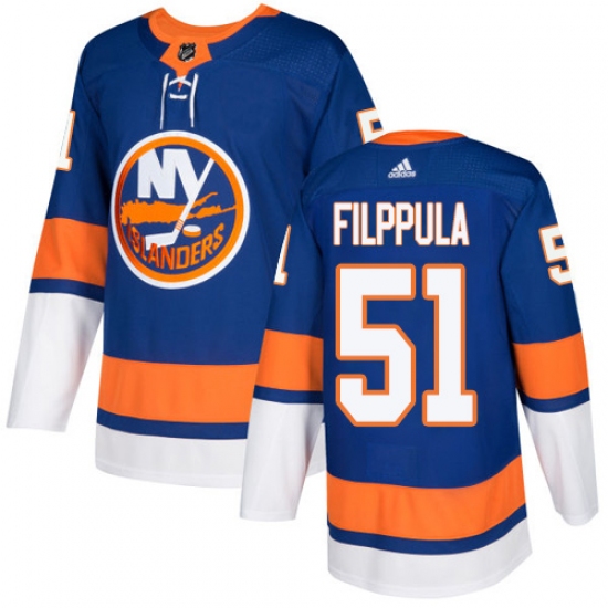 Men's Adidas New York Islanders 51 Valtteri Filppula Premier Royal Blue Home NHL Jersey