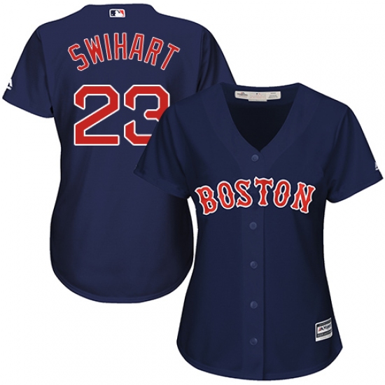 Women's Majestic Boston Red Sox 23 Blake Swihart Authentic Navy Blue Alternate Road MLB Jersey