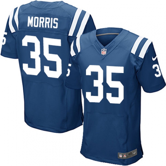 Men's Nike Indianapolis Colts 35 Darryl Morris Elite Royal Blue Team Color NFL Jersey