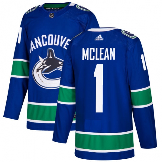 Youth Adidas Vancouver Canucks 1 Kirk Mclean Premier Blue Home NHL Jersey