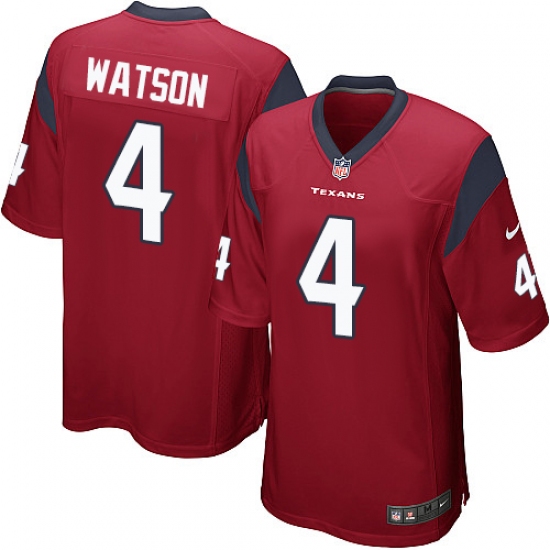 Men's Nike Houston Texans 4 Deshaun Watson Game Red Alternate NFL Jersey