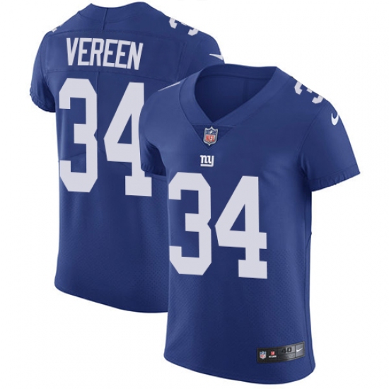 Men's Nike New York Giants 34 Shane Vereen Elite Royal Blue Team Color NFL Jersey