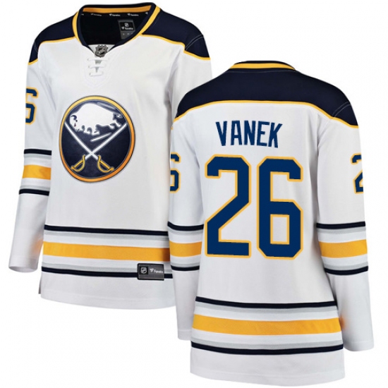 Women's Buffalo Sabres 26 Thomas Vanek Fanatics Branded White Away Breakaway NHL Jersey