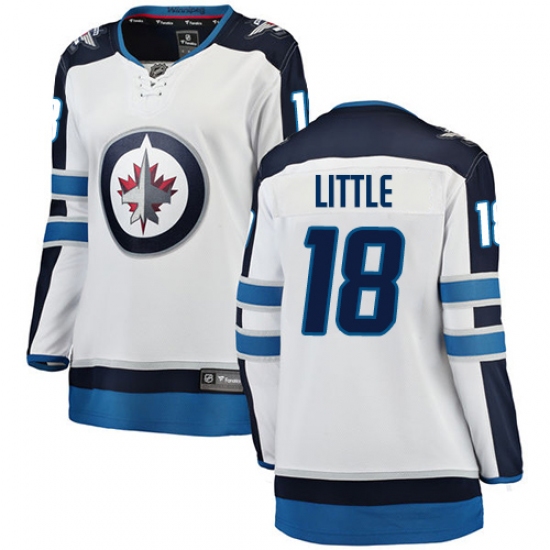 Women's Winnipeg Jets 18 Bryan Little Fanatics Branded White Away Breakaway NHL Jersey