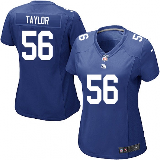 Women's Nike New York Giants 56 Lawrence Taylor Game Royal Blue Team Color NFL Jersey