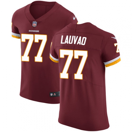 Men's Nike Washington Redskins 77 Shawn Lauvao Elite Burgundy Red Team Color NFL Jersey