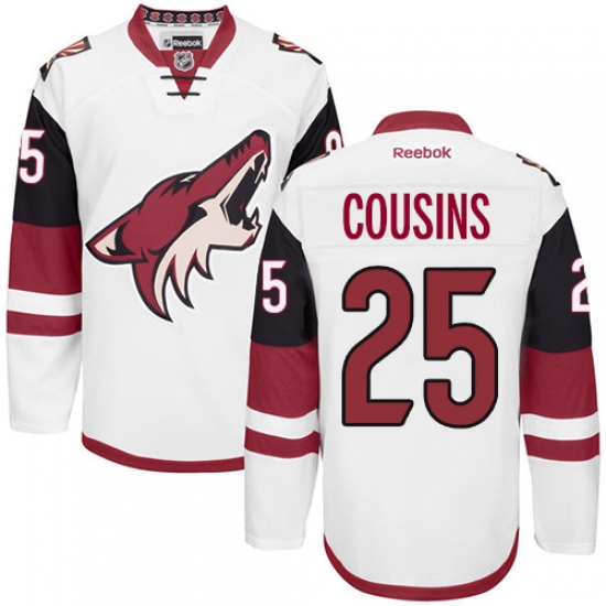 Youth Reebok Arizona Coyotes 25 Nick Cousins Authentic White Away NHL Jersey