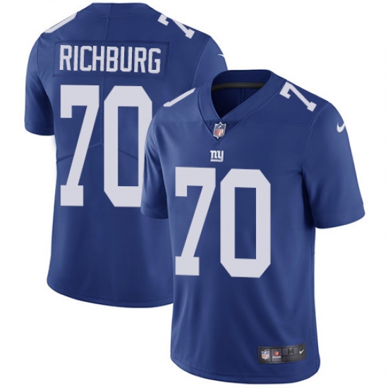 Youth Nike New York Giants 70 Weston Richburg Royal Blue Team Color Vapor Untouchable Limited Player NFL Jersey