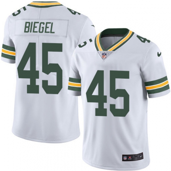 Men's Nike Green Bay Packers 45 Vince Biegel White Vapor Untouchable Limited Player NFL Jersey