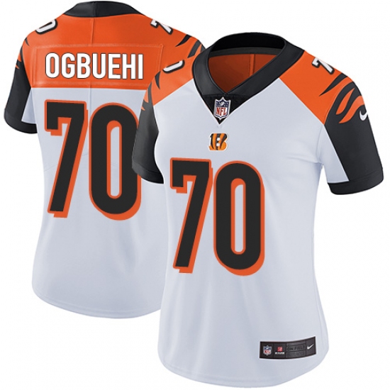 Women's Nike Cincinnati Bengals 70 Cedric Ogbuehi Vapor Untouchable Limited White NFL Jersey