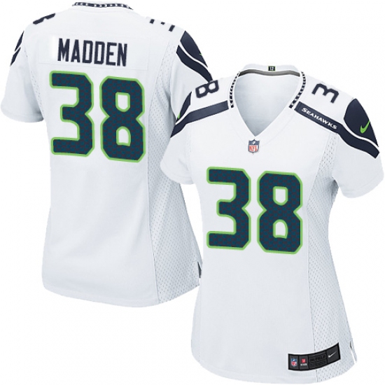 Women's Nike Seattle Seahawks 38 Tre Madden Game White NFL Jersey