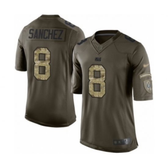 Men's Indianapolis Colts 8 Rigoberto Sanchez Elite Green Salute to Service Football Jersey