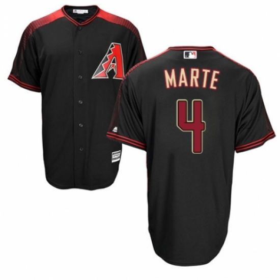 Men's Majestic Arizona Diamondbacks 4 Ketel Marte Replica Black/Brick Alternate Home Cool Base MLB Jersey