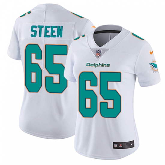 Women's Nike Miami Dolphins 65 Anthony Steen Elite White NFL Jersey