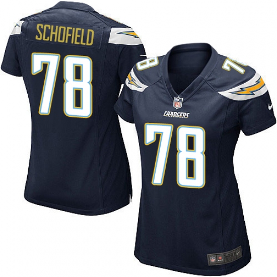 Women's Nike Los Angeles Chargers 78 Michael Schofield Game Navy Blue Team Color NFL Jersey