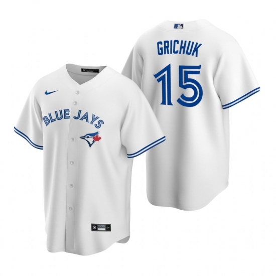 Men's Nike Toronto Blue Jays 15 Randal Grichuk White Home Stitched Baseball Jersey