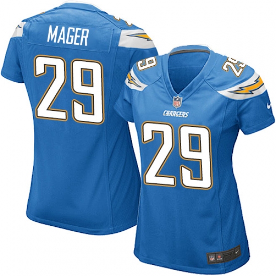 Women's Nike Los Angeles Chargers 29 Craig Mager Game Electric Blue Alternate NFL Jersey