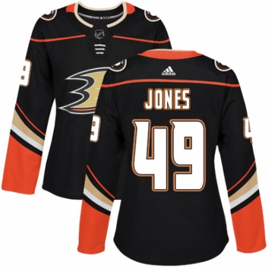 Women's Adidas Anaheim Ducks 49 Max Jones Premier Black Home NHL Jersey