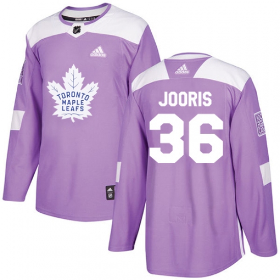 Men's Adidas Toronto Maple Leafs 36 Josh Jooris Authentic Purple Fights Cancer Practice NHL Jersey