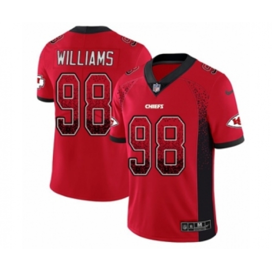 Men's Nike Kansas City Chiefs 98 Xavier Williams Limited Red Rush Drift Fashion NFL Jersey