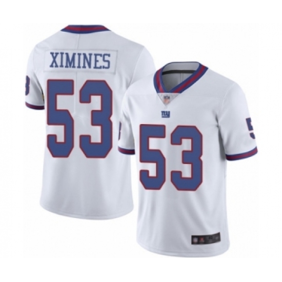 Men's New York Giants 53 Oshane Ximines Elite White Rush Vapor Untouchable Football Jersey