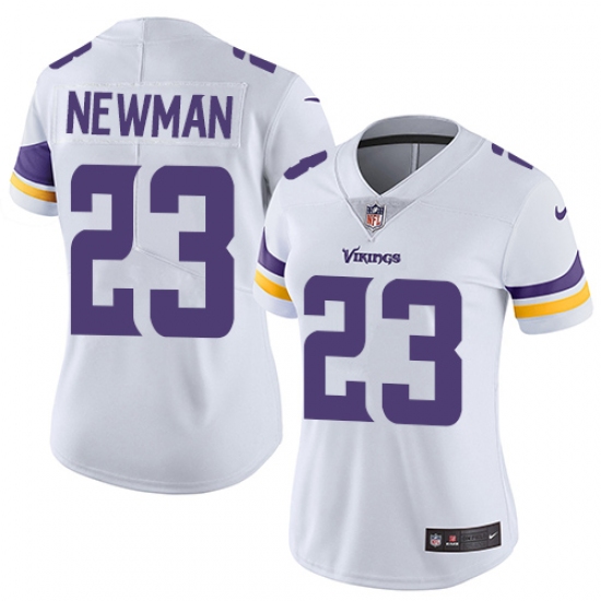 Women's Nike Minnesota Vikings 23 Terence Newman White Vapor Untouchable Limited Player NFL Jersey