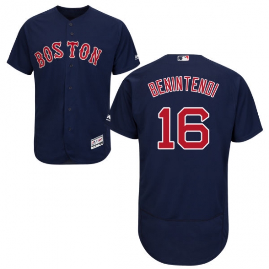 Men's Majestic Boston Red Sox 16 Andrew Benintendi Navy Blue Flexbase Authentic Collection MLB Jersey